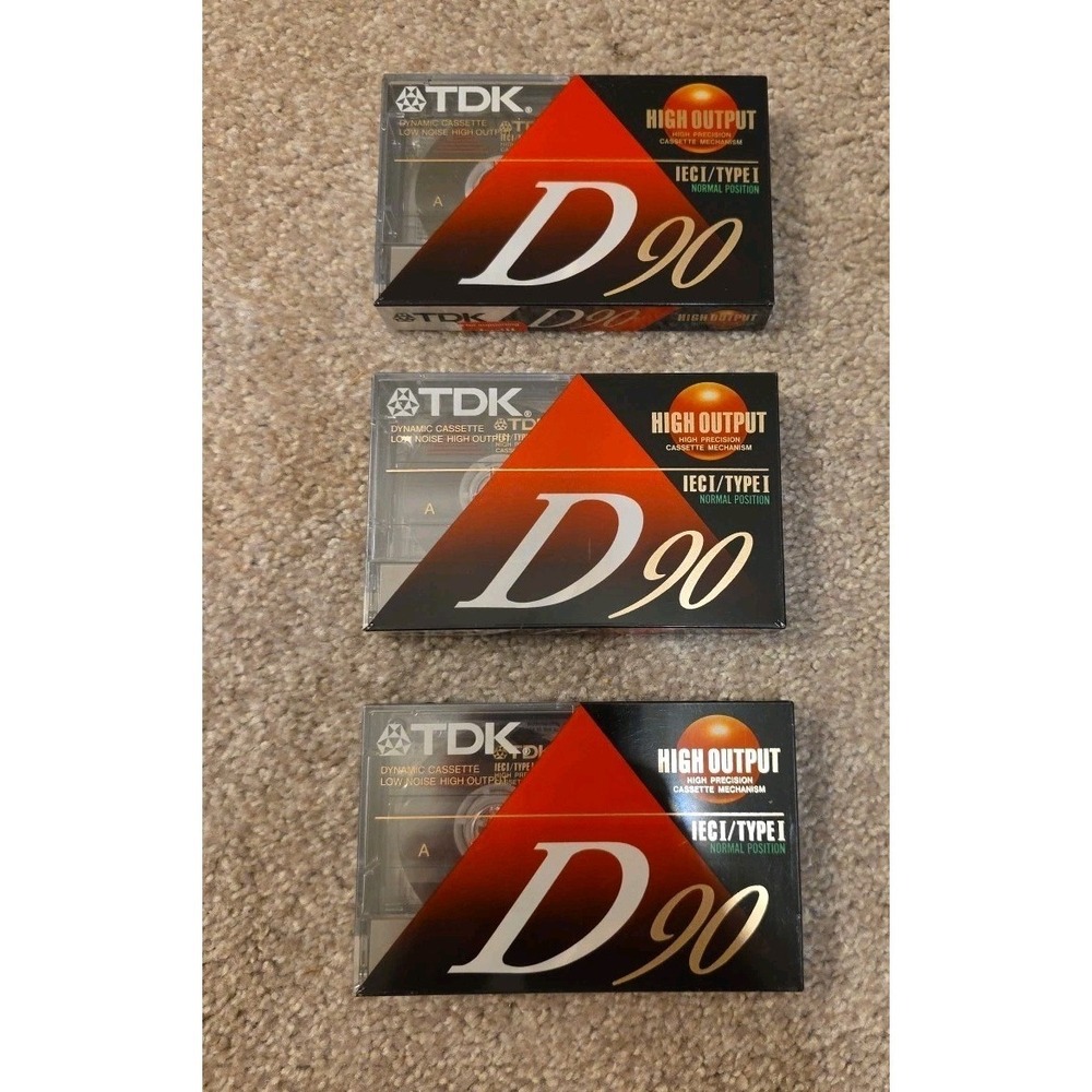 TDK D90 High Output IEC I Type I 90 Minute - Factory Sealed LOT OF 3